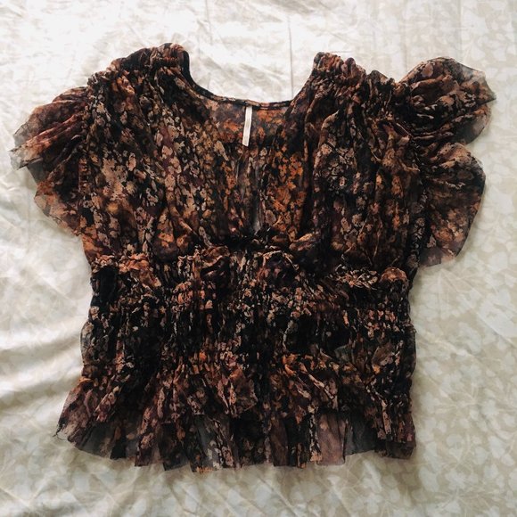 Free People Making Me Smile Printed Top - Picture 1 of 2